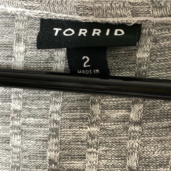 Torrid Womens Dress Size 2X Soft Plush Light Grey Ribbed Fluted Scoop Neck - Picture 8 of 9